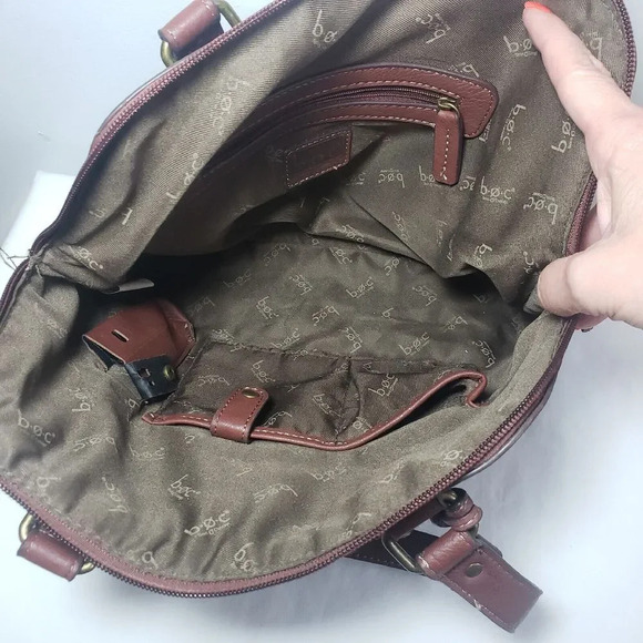 B.O.C. Born Black Shoulder Bag Purse Brown Original hardware Zipper closure - Picture 5 of 12